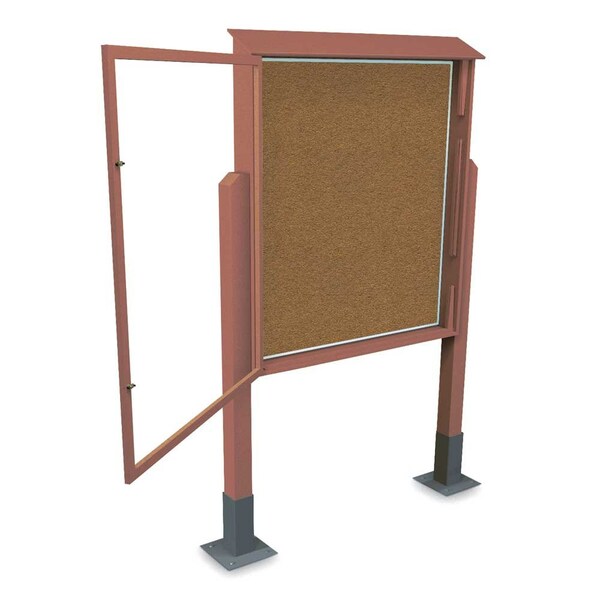Sliding Door Indoor Enclosed Corkboard, 4